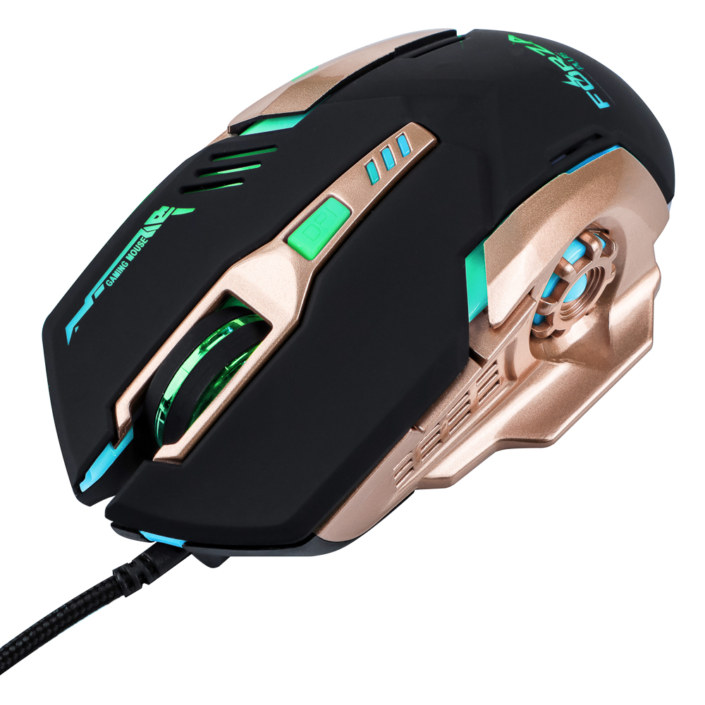 Ergonomic Wired Backlit Computer Mouse with Adjustable DPI (800-3200DPI)